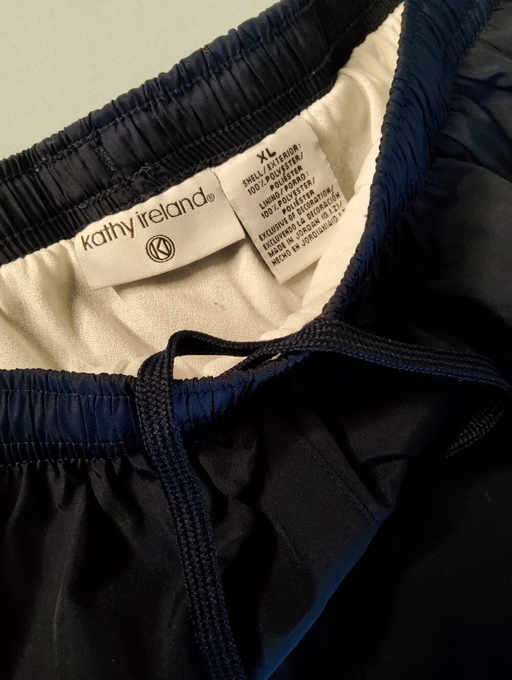 Vintage Navy Athletic Shorts with Light Blue Trim - Picture 6 of 7